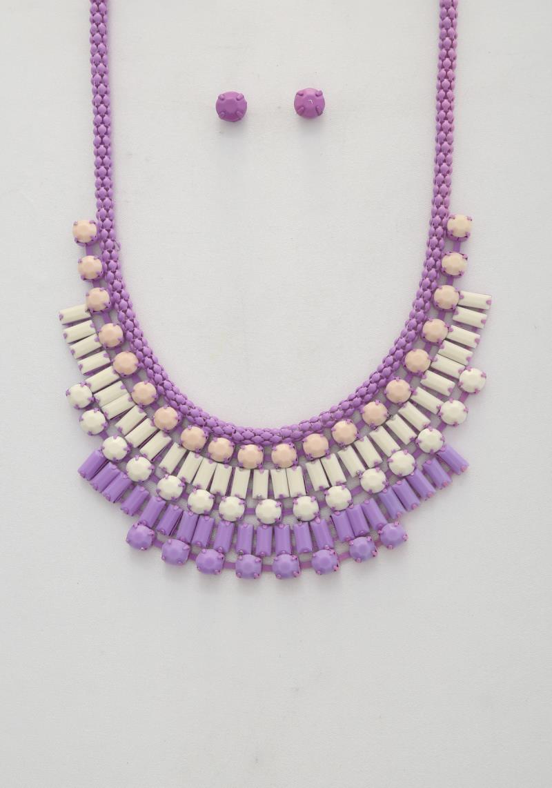 STUD BEADED COLOR BEAD NECKLACE