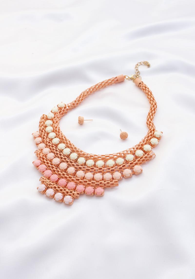 BEADED TUBE CHAIN NECKLACE