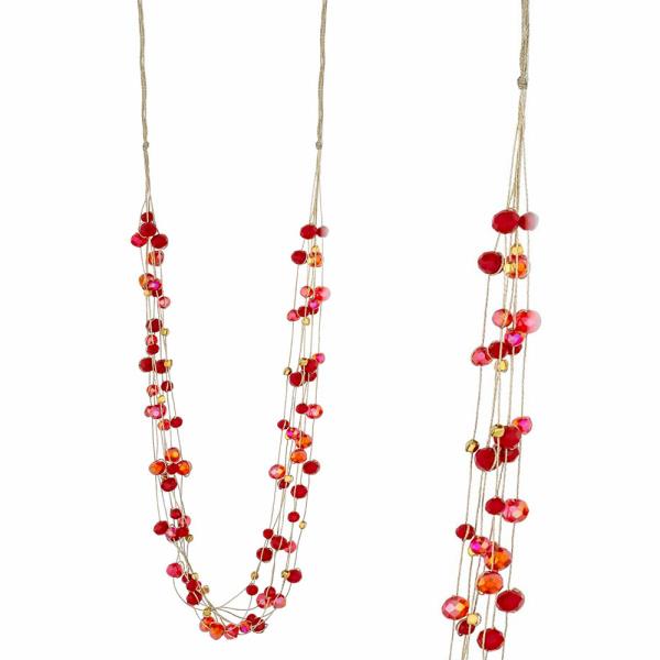 BEADED LAYERED LONG NECKLACE