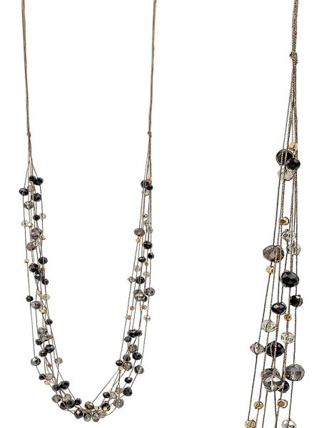 BEADED LAYERED LONG NECKLACE