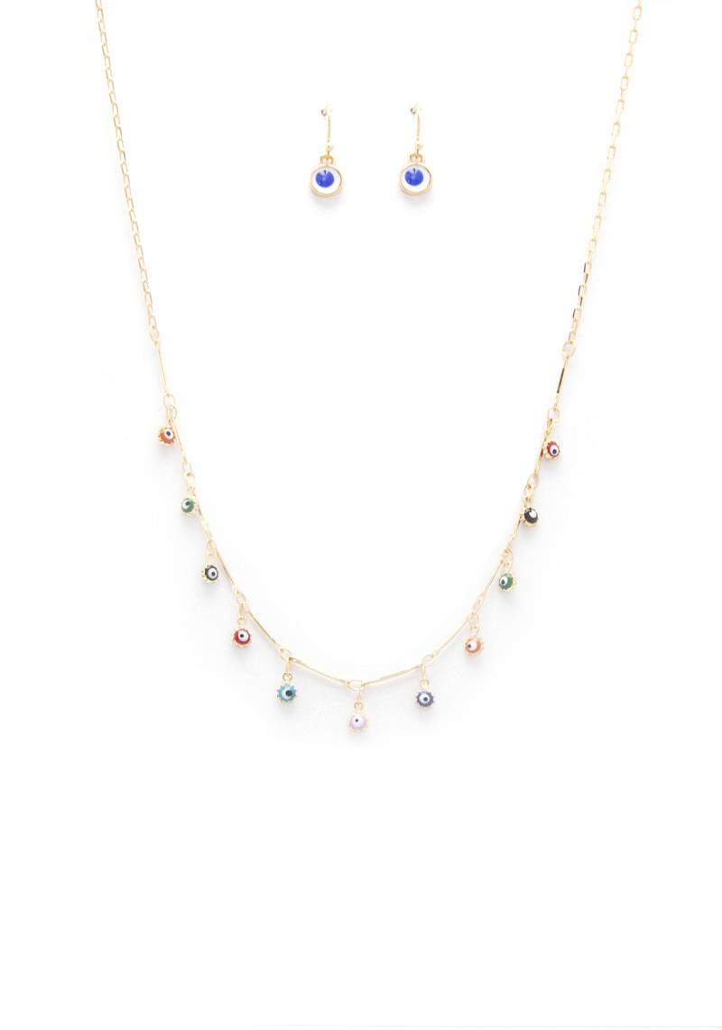 EYE BEAD CHARM NECLACE
