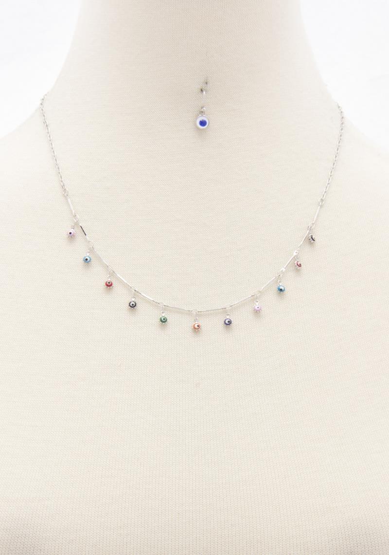 EYE BEAD CHARM NECLACE