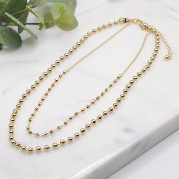 BALL METAL LAYERED NECKLACE