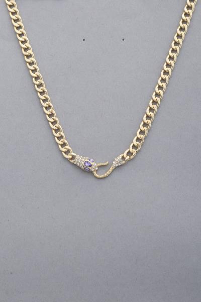 CURB LINK SNAKE HEAD NECKLACE