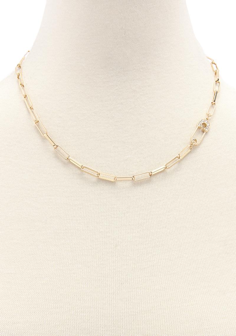 METAL CHAIN CLOTHING PIN NECKLACE