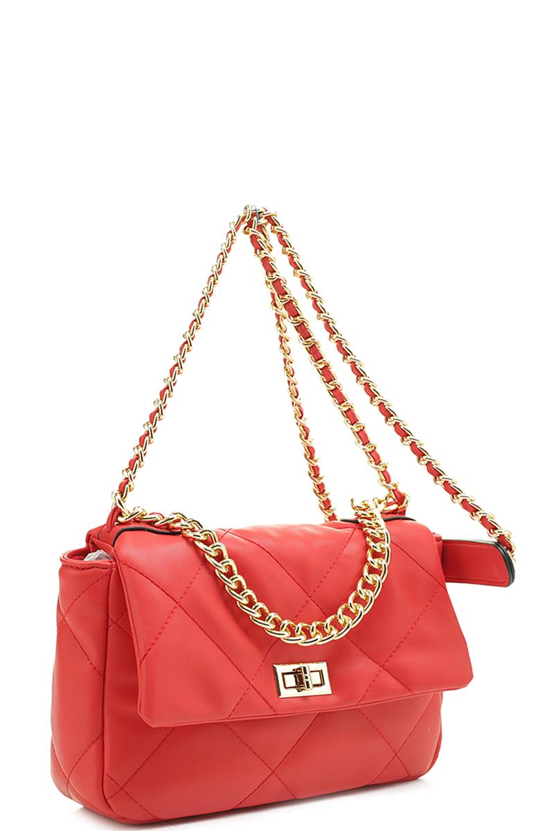 QUILT CHIC CHAIN CROSSBODY BAG