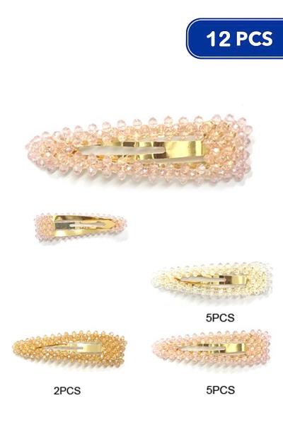 GLASS BEAD HAIR PIN (12 UNITS)