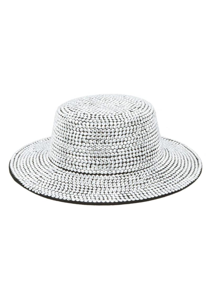 METAL FEEL STUDDED FLAT TOP FELT HAT