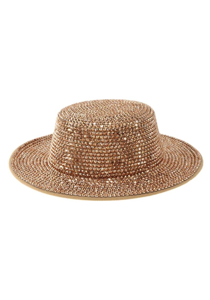 METAL FEEL STUDDED FLAT TOP FELT HAT