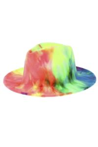 TIE DYE PRINT FEDORA FELT HAT