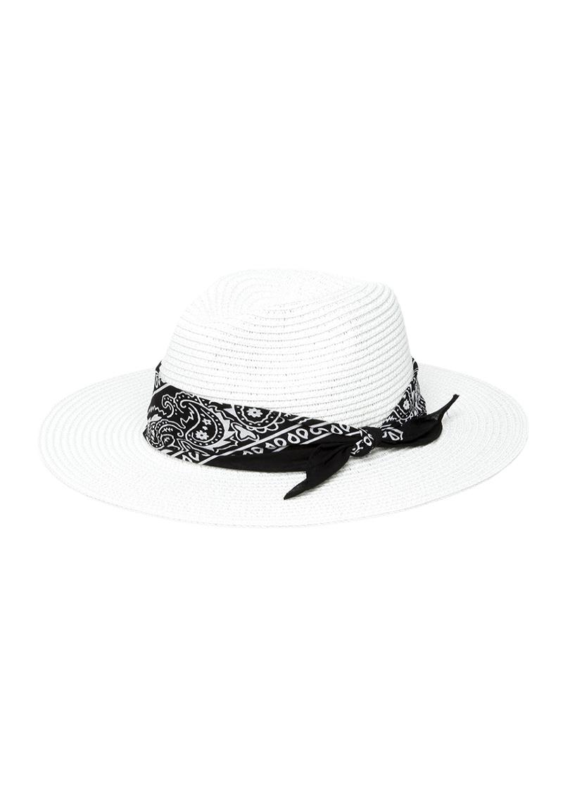 FASHION STRAW BANDANA STRAP PANAMA HAT