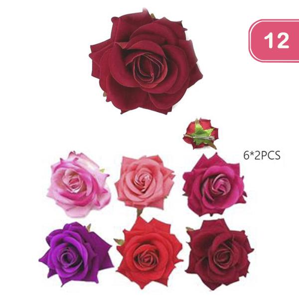 FASHION ROSE HAIR PIN (12 UNITS)