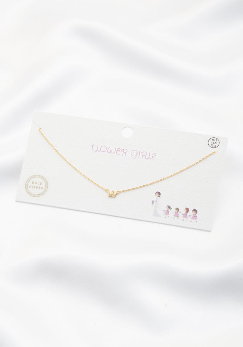 DAINTY CROWN CHARM NECKLACE