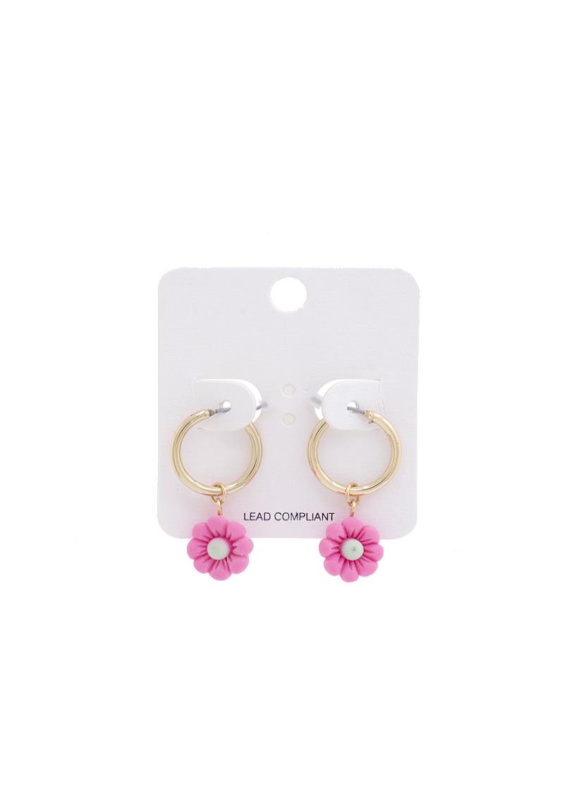 FLOWER MINI HOOP EARRING