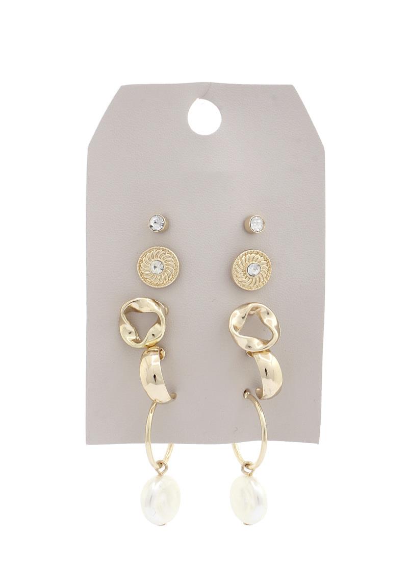 METAL OPEN CIRCLE EARRING SET