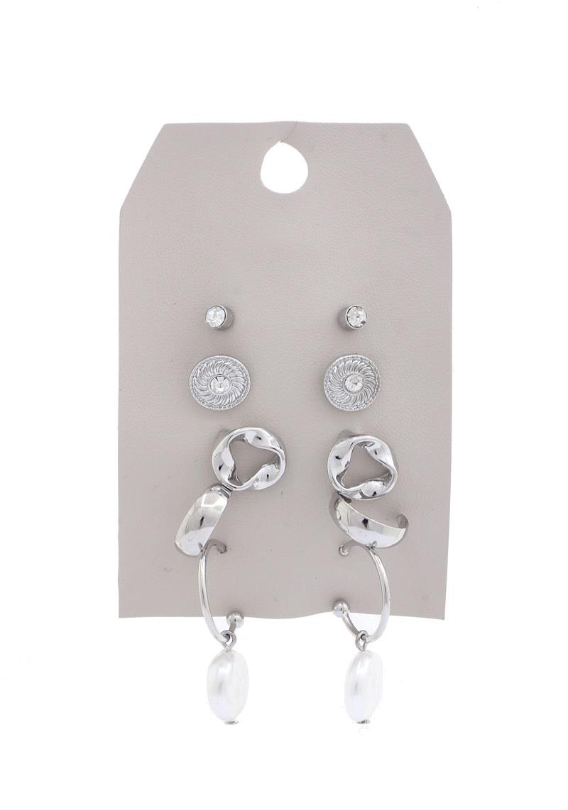 METAL OPEN CIRCLE EARRING SET