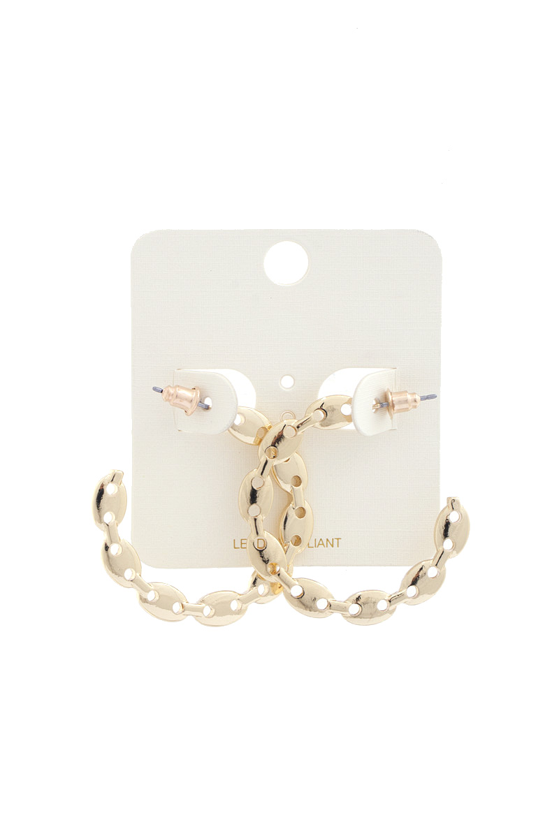 OVAL LINK OPEN CIRCLE EARRING