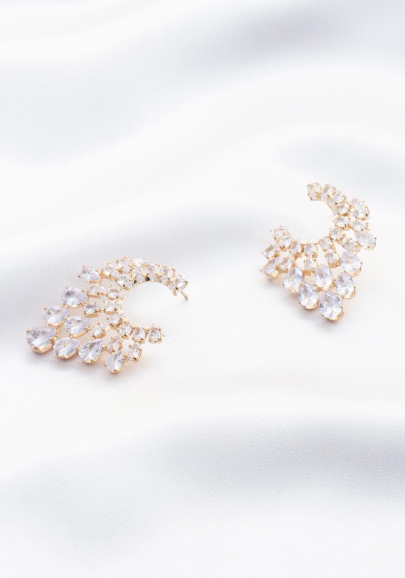 METAL RHINESTONE EARRING
