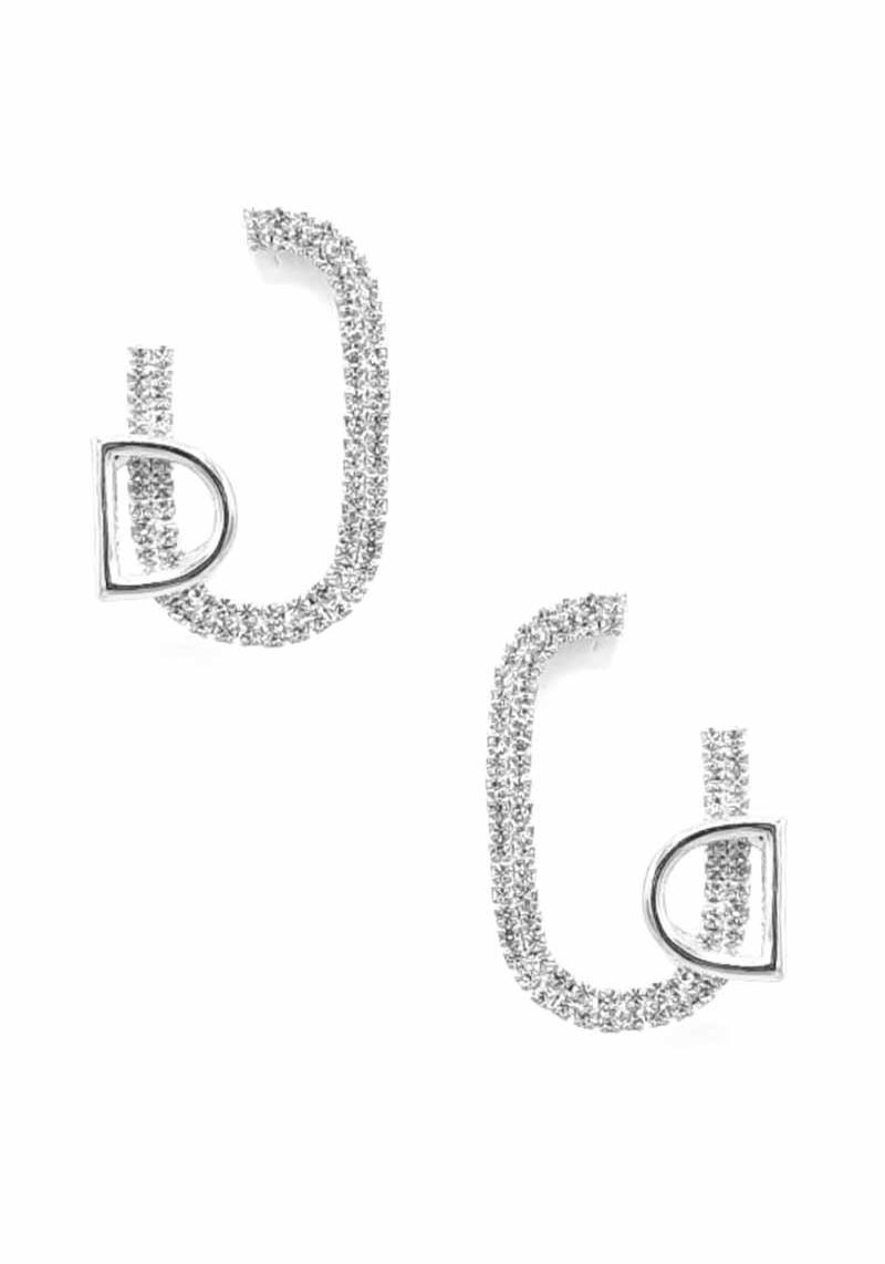 RHINESTONE D STUD EARRING