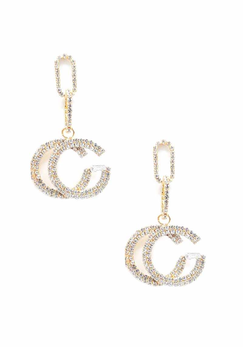 RHINESTONE DANGLE EARRING