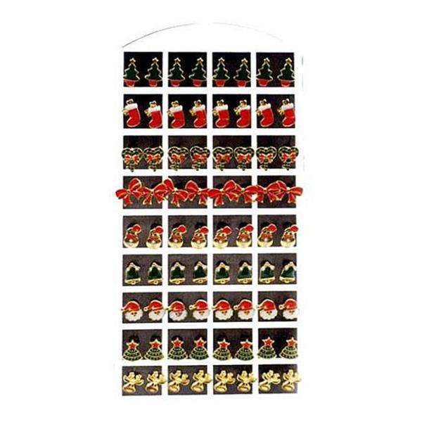 CHRISTMAS DESIGNS 36 PAIR EARRING SET (12 UNITS)