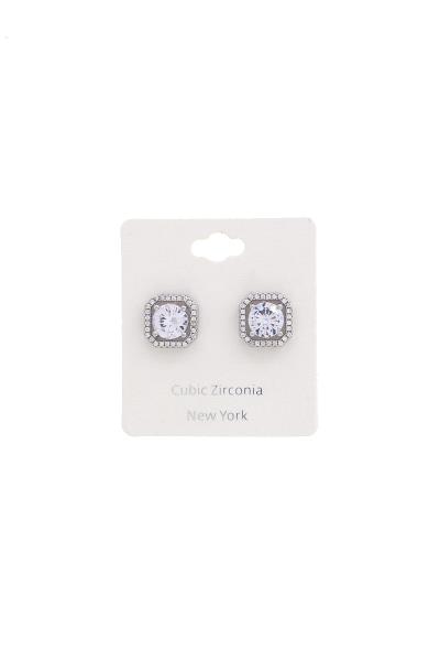 SQUARE STONE EARRING