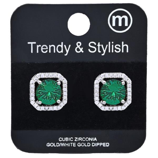 SQUARE STONE EARRING