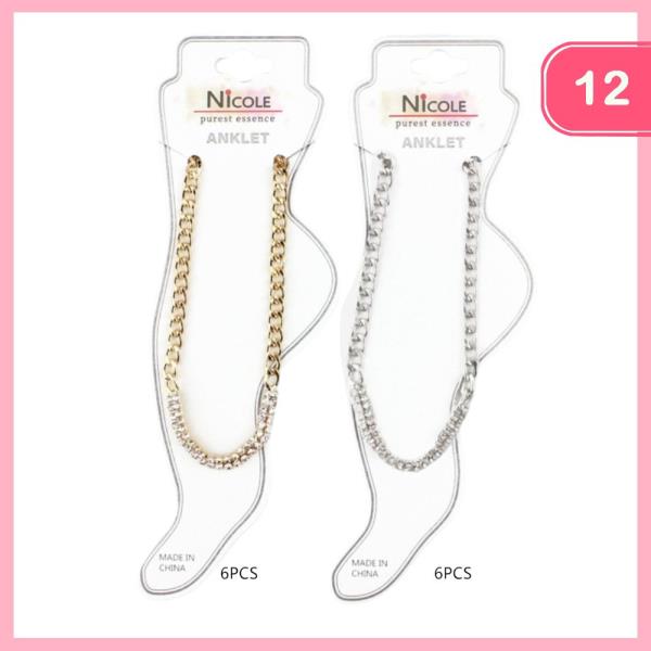 CHAIN LINK DESIGN ANKLET (12 UNITS)