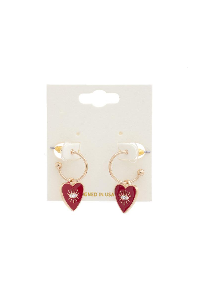 EYE HEART OPEN CIRCLE EARRING