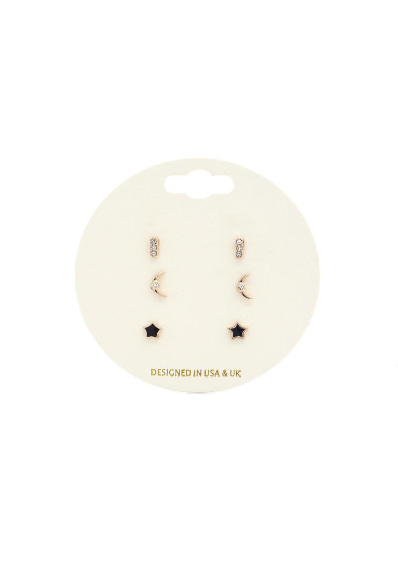 MOON STAR STUD EARRING SET