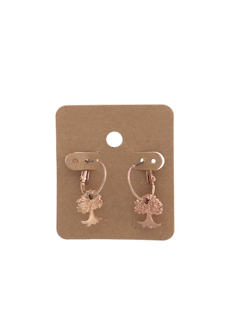 OAK TREE CHARM MINI HOOP EARRING