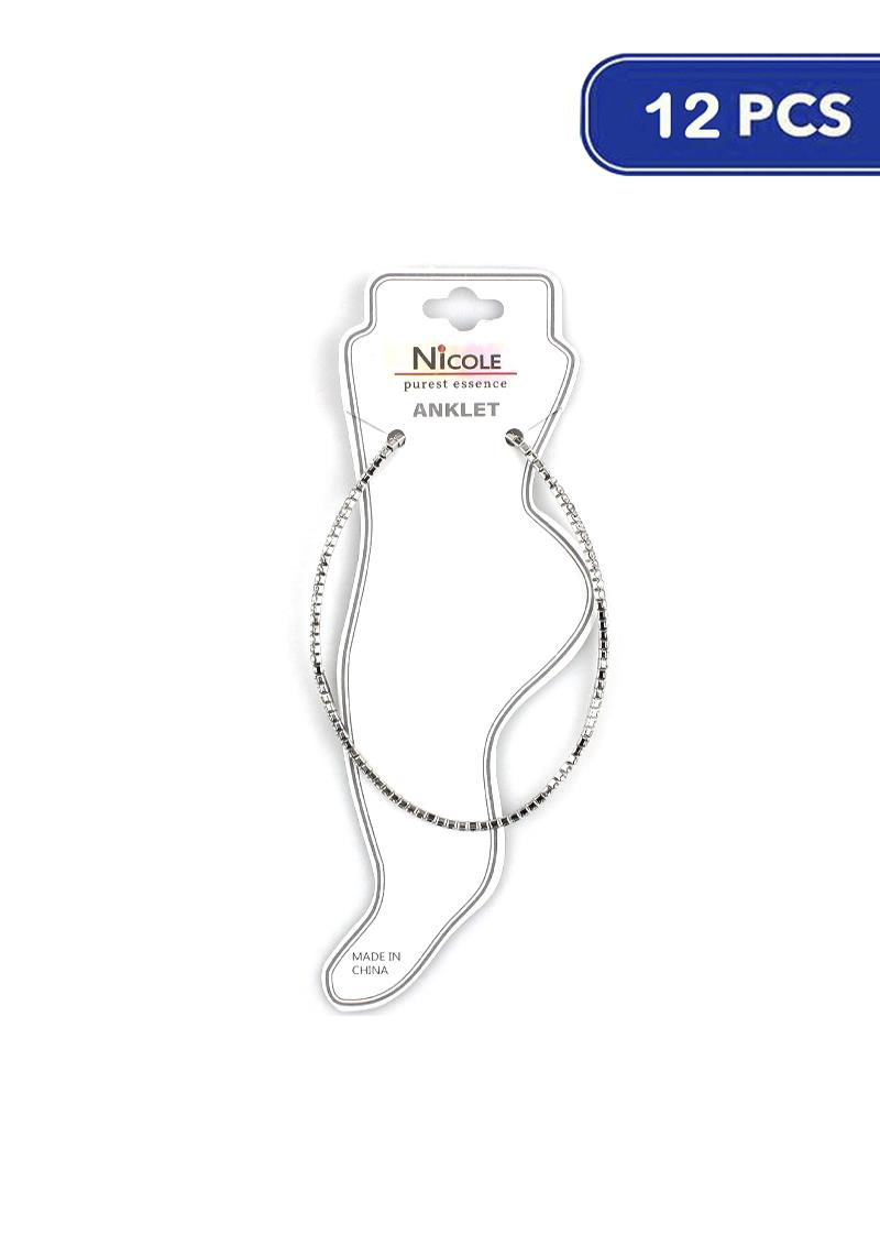 FASHION RHINESTONE STRETCH ANKLET (12 UNITS)