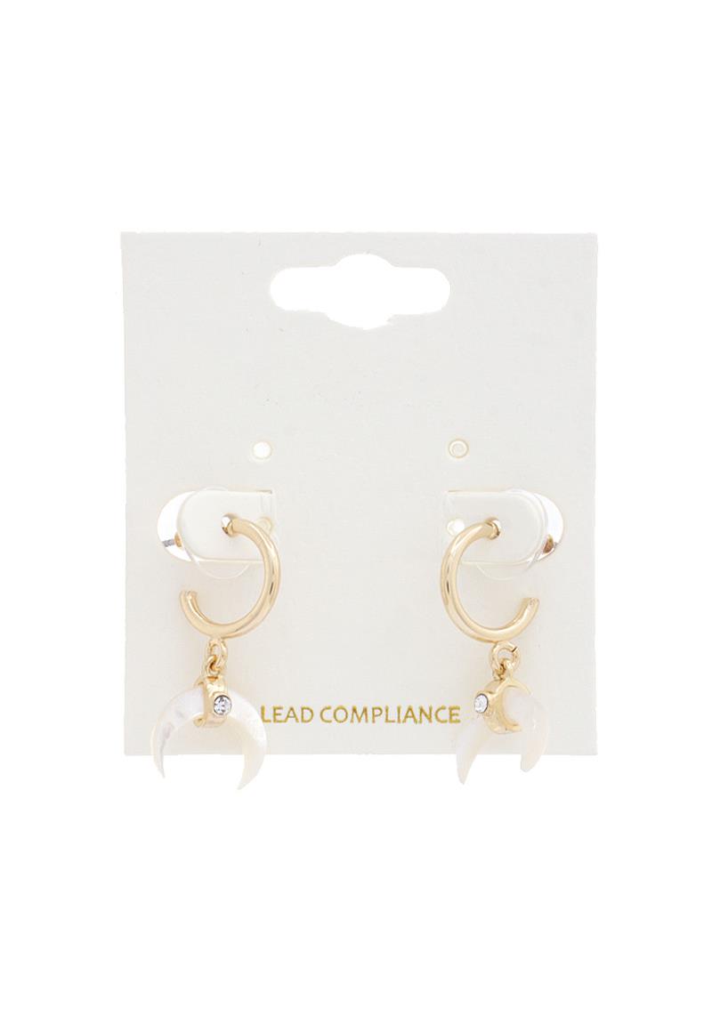 DOUBLE HORN MINI HOOP EARRING