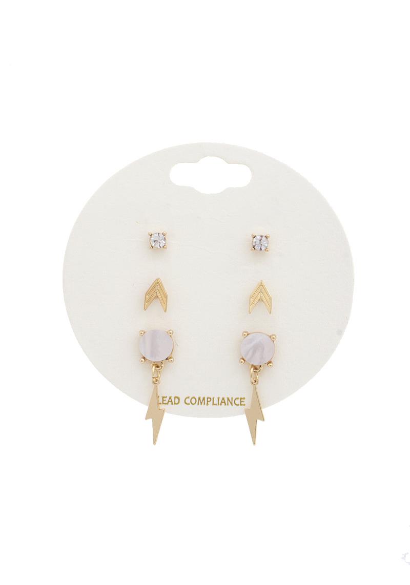 FRESH WATER PEARL LIGHTING BOLT EARRING SET