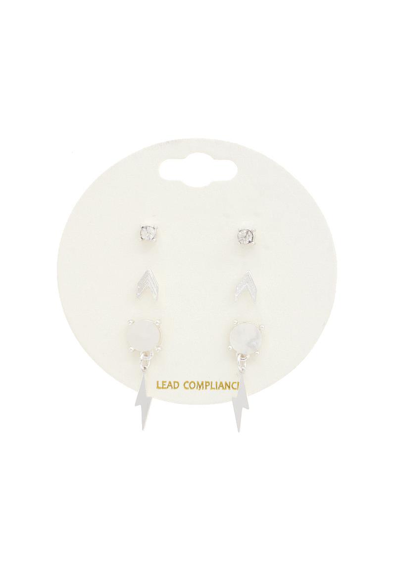 FRESH WATER PEARL LIGHTING BOLT EARRING SET