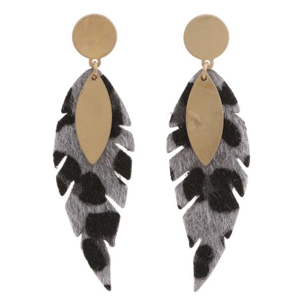 LEOPARD LEAF DANGLE EARRING