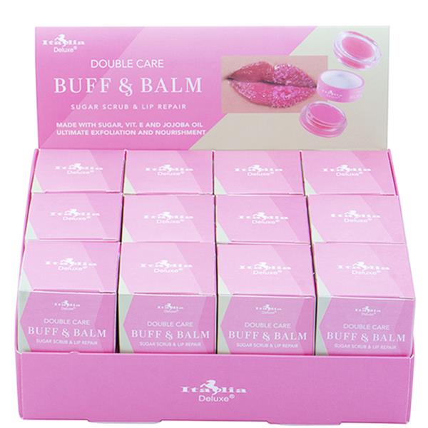 BUFF AND BALM SUGAR SCRUB AND LIP REPAIR DOUBLE CARE 24 PCS