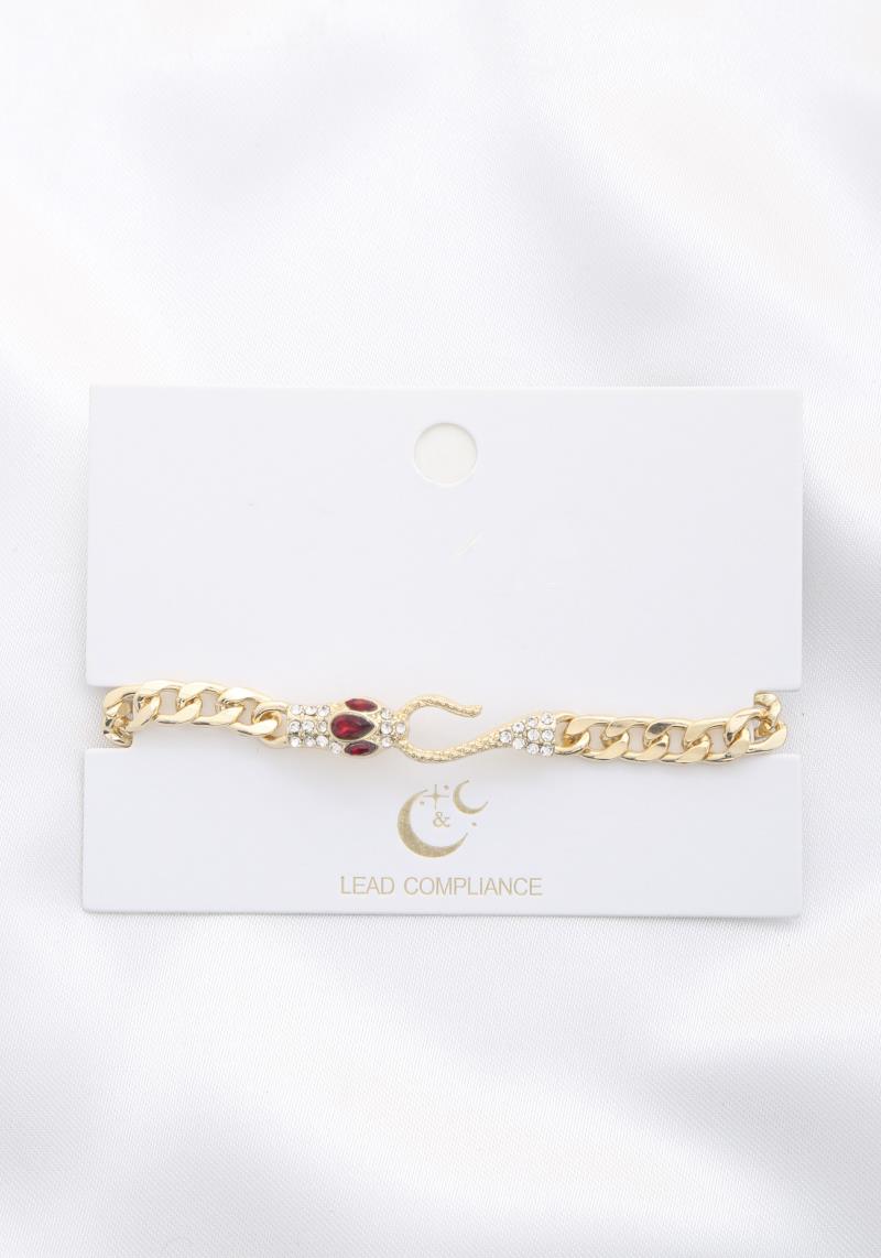 SNAKE CRYSTAL CURB LINK BRACELET