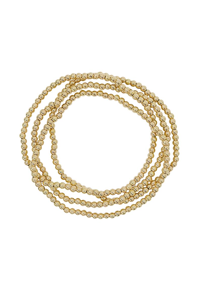 METAL BALL STRETCH BEAD BRACELET SET