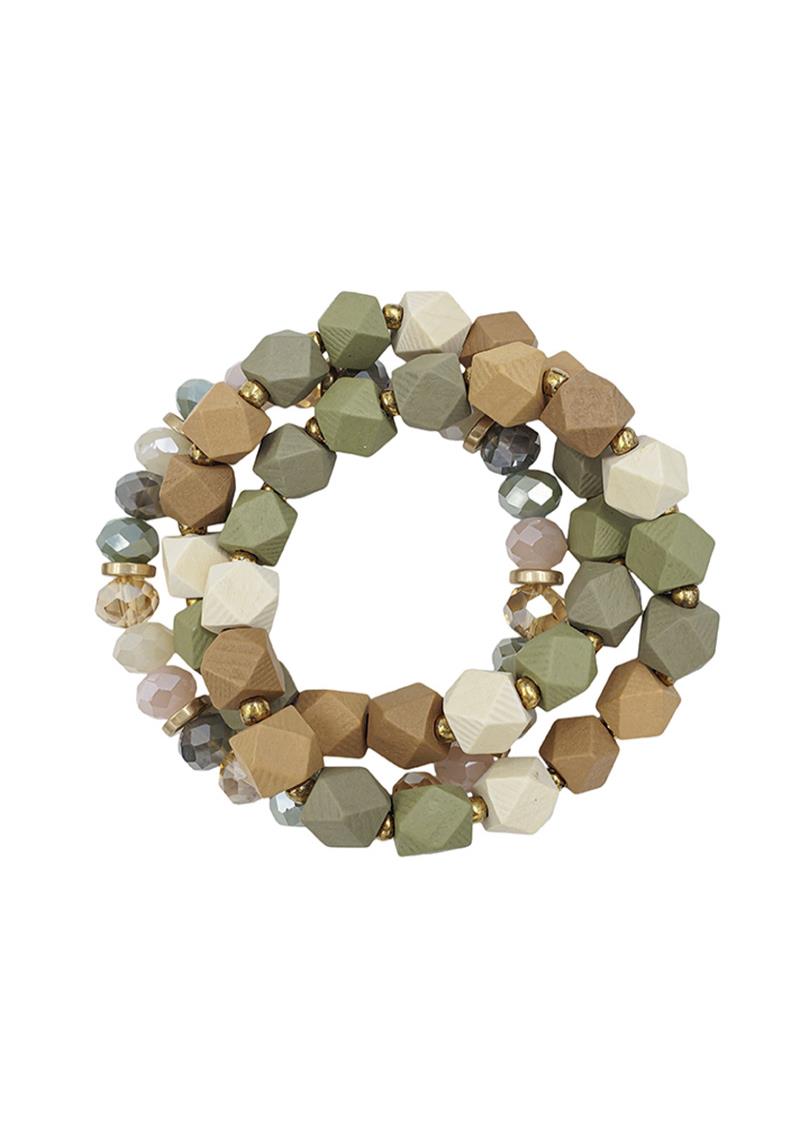 STACKABLE BEADED STRETCH BRACELET