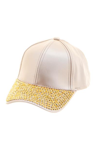 TWO TONE RHINESTONE HAT CAP