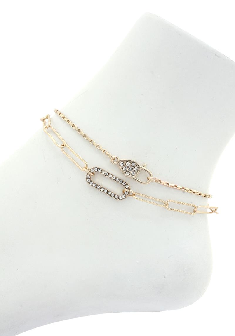 OVAL LINK ANKLET SET