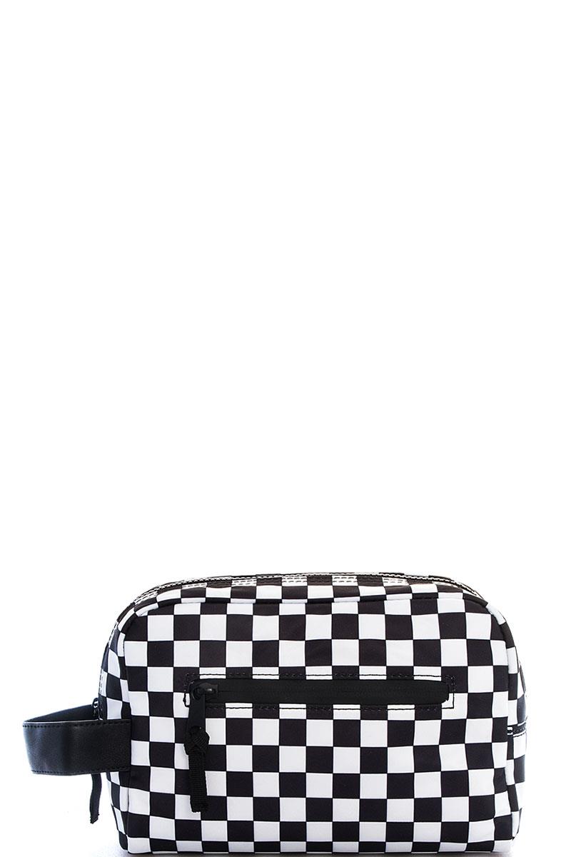 FASHION MODERN CHECK MULTI POCKET CLUTCH HANDBAG
