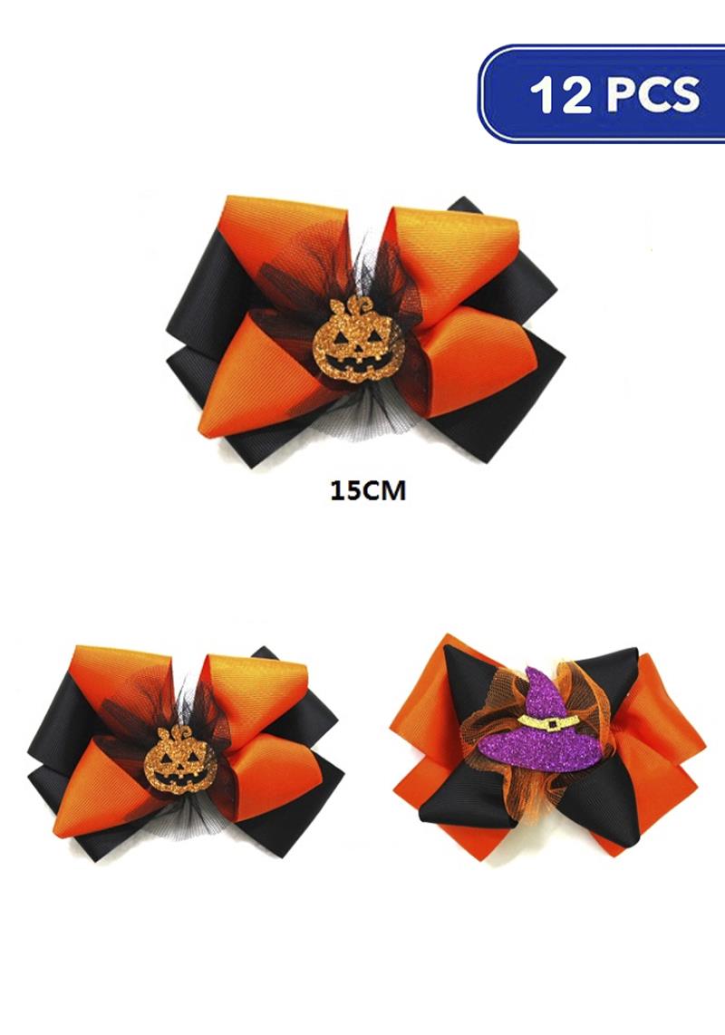 FASHION HALLOWEEN HAIR BOW PIN (12 UNITS)