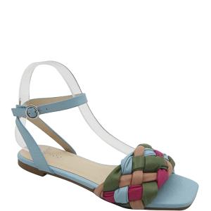 FASHION COLORED BRAID STRAP BUCKLE SANDALS