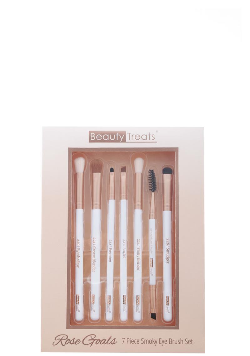 BEAUTY TREATS ROSE GOALS 7 PC SMOKEY EYE BRUSH SET