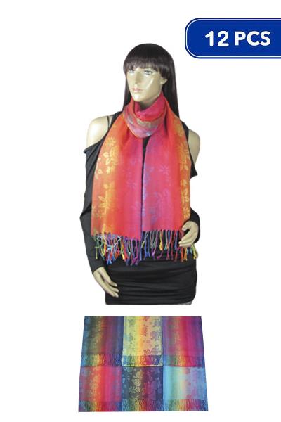 FASHION COLORFUL TASSEL SCARF 12PC