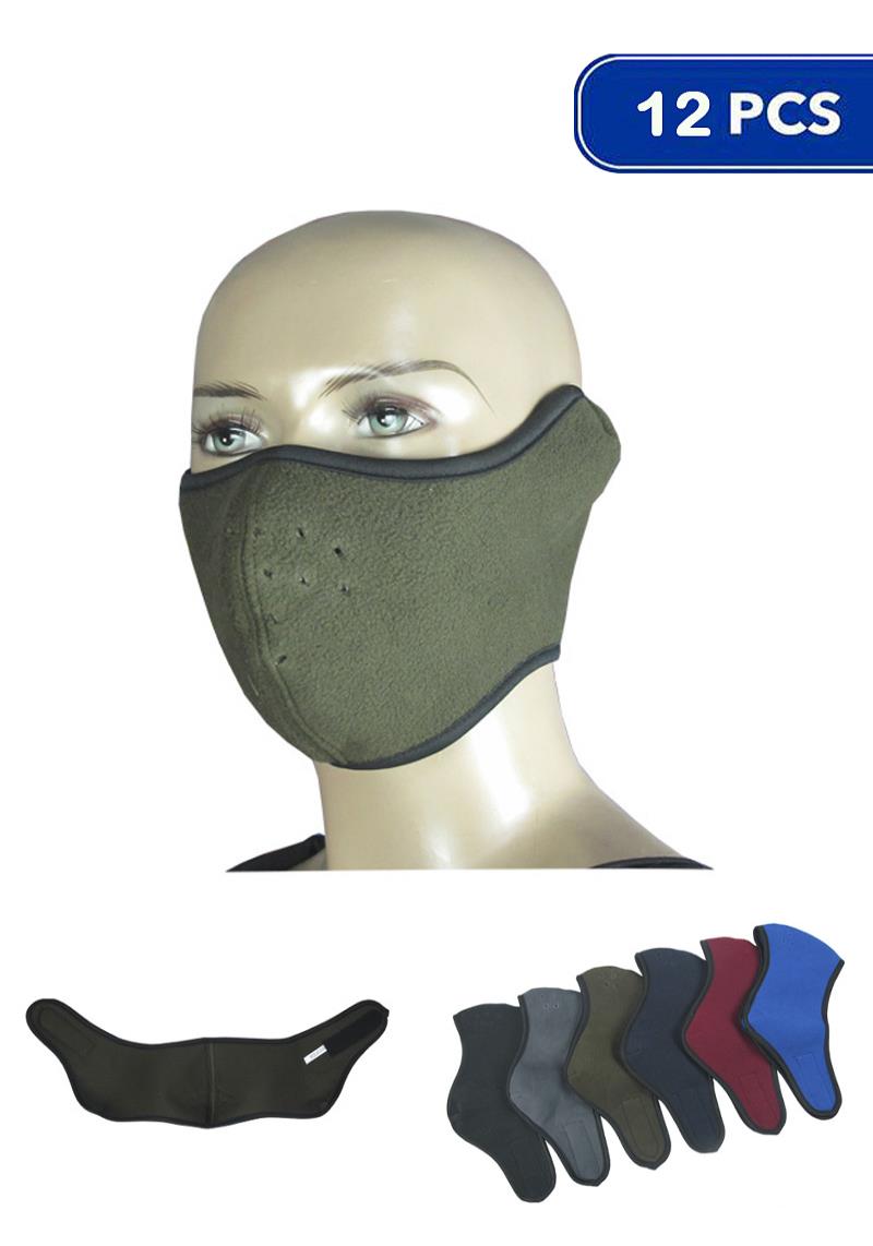 WINTER SOLID COLOR FACE MASK WARMER  12PC