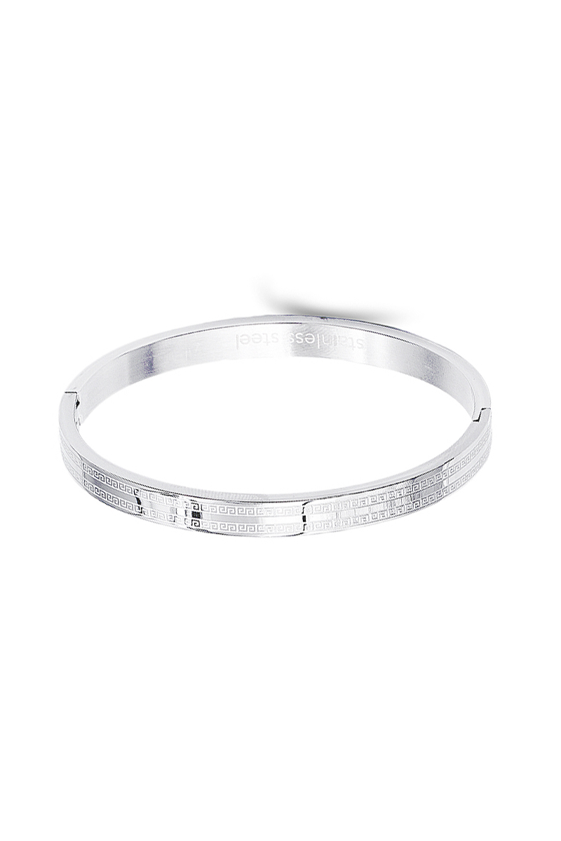 STAINLESS STEEL MAZE HINGE BRACELET