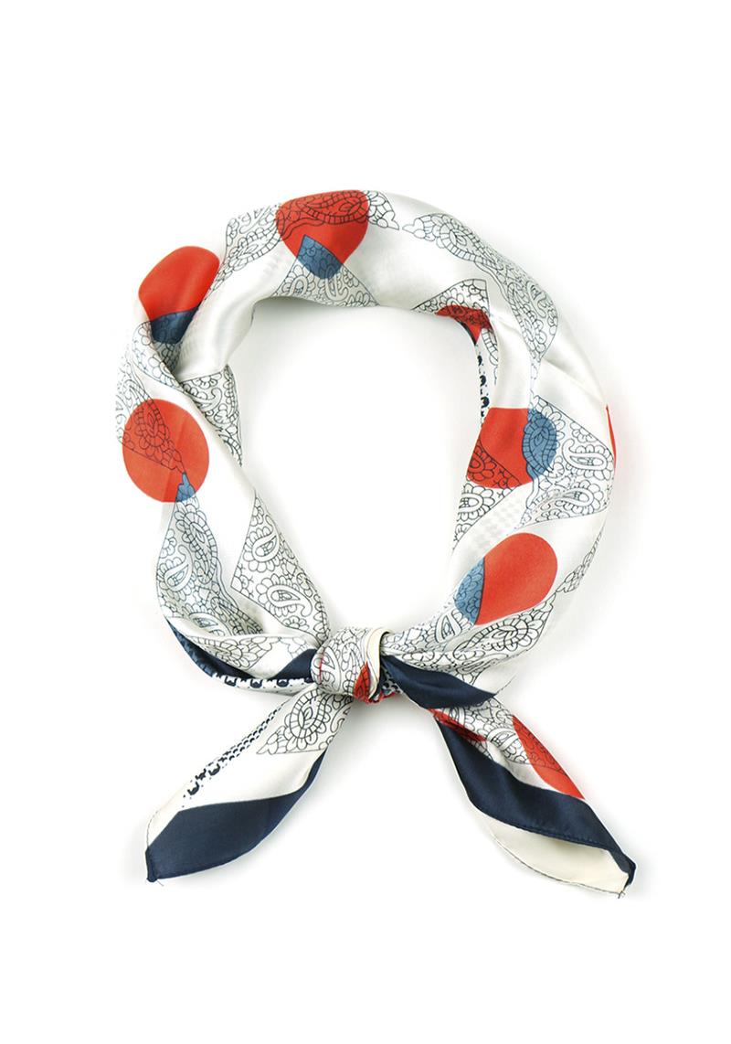 POLKA DOT PAISLEY BANDANA NECK SCARF